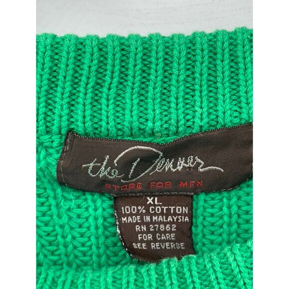 THE DENVER Men's Dark Green Crewneck Long Sleeve Knit Pullover Sweater SZ XL - Picture 9 of 9